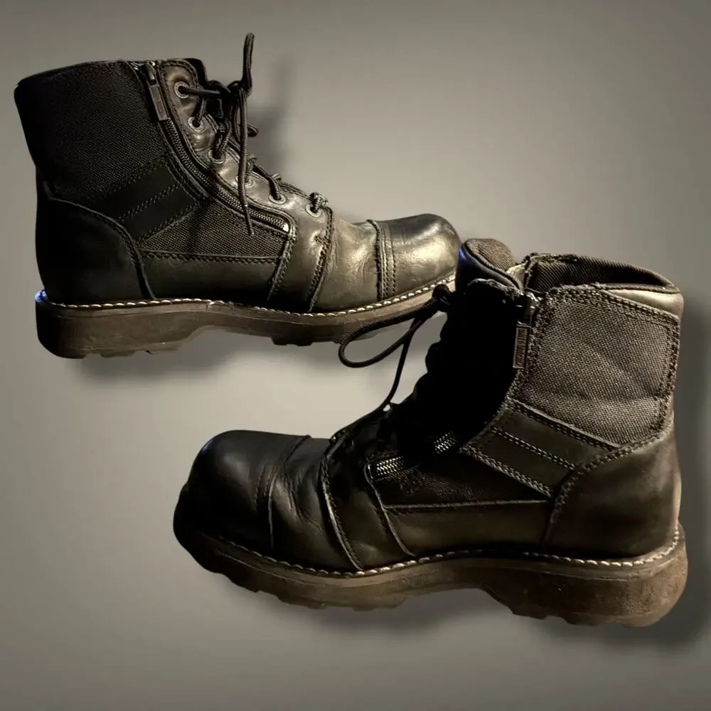 Men's Size 10.5 HARLEY-DAVIDSON Bonham Black Leather Motorcycle Boots EUC